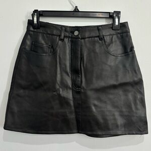 Leather mini skirt